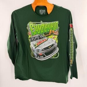 Vintage Dale Earnhardt Jr 88 NASCAR Diet Mountain Dew Shirt Mens 3XL Green LS
